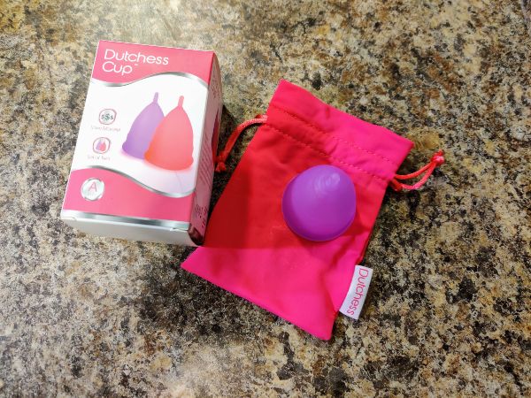 dutchess menstrual cup on pink pouch review 