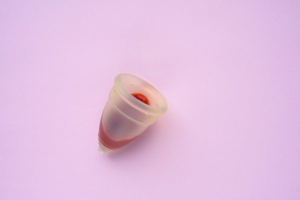 menstrual cup with stains